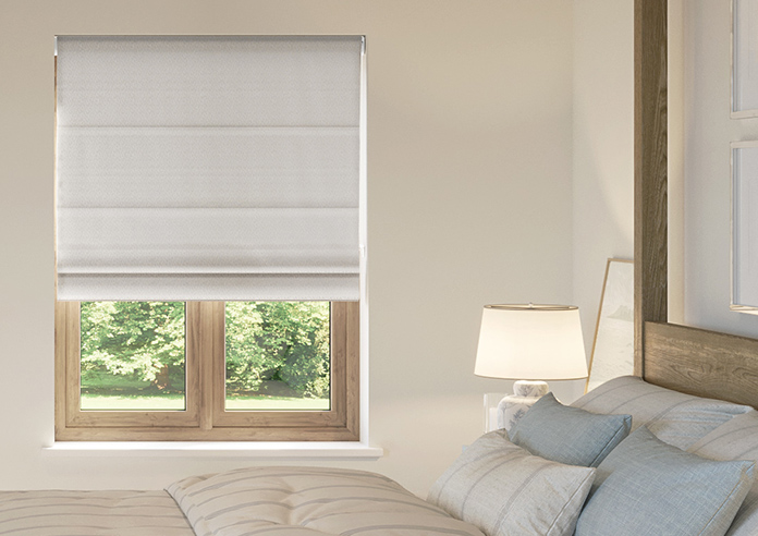 Dew Drop, Metallic Silver - Motorised Roman Blind - Image 3